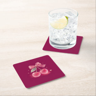Dessous-de-verre Carré En Papier cerise