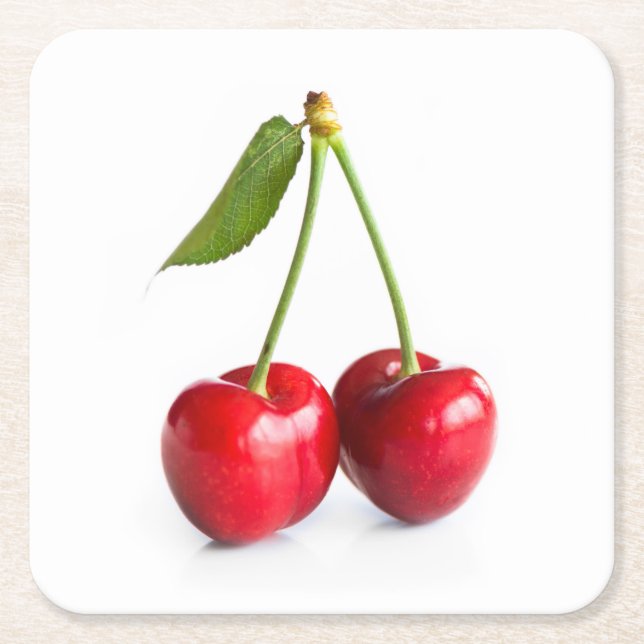 Dessous-de-verre Carré En Papier Cerise douce (Devant)