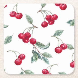 Dessous-de-verre Carré En Papier Cerises