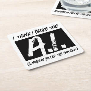 Dessous-de-verre Carré En Papier C'Est Drôle, Je Pense Que J'Ai Cassé Les Développe