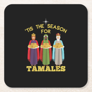 Dessous-de-verre Carré En Papier C'est la saison des tamales, Noël mexicain drôle