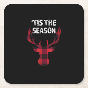 Dessous-de-verre Carré En Papier C'Est La Saison Drôle Noël Buck Deer Men