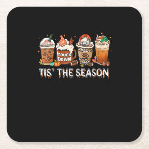 Dessous-de-verre Carré En Papier C'Est La Saison Football Citrouille Épice Hallowee