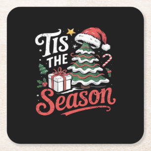 Dessous-de-verre Carré En Papier C'Est La Saison Funy Christmas