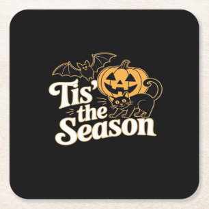 Dessous-de-verre Carré En Papier C'est la saison Halloween Chauves-souris Citrouill