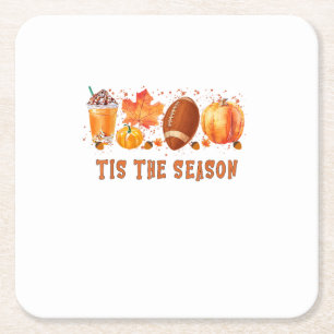Dessous-de-verre Carré En Papier C'Est La Saison Leopard Football Halloween Automne