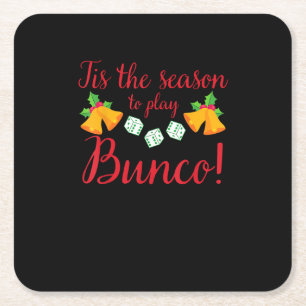Dessous-de-verre Carré En Papier Cette Saison Jouer Bunco Noël Dice Ga