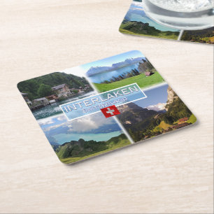 Dessous-de-verre Carré En Papier CH Suisse - Interlaken - Lac Thun - Thunerse