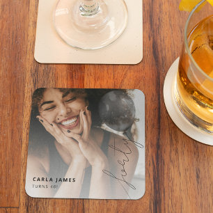 Dessous-de-verre Carré En Papier Chaîne de ballon Quarty Photo fête du 40e annive