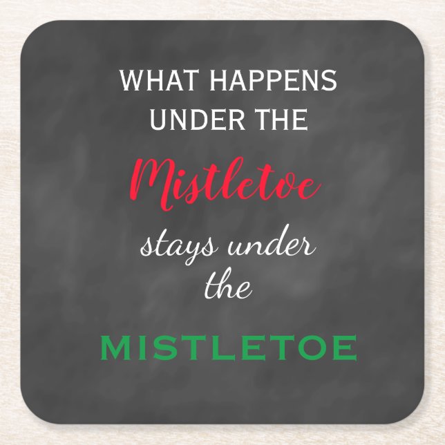 Dessous-de-verre Carré En Papier Chalkboard Mistletoe Holiday (Devant)