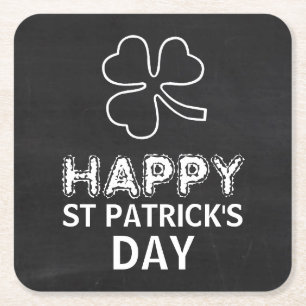 Dessous-de-verre Carré En Papier Chalkboard Shamrock, Saint Patrick's Day