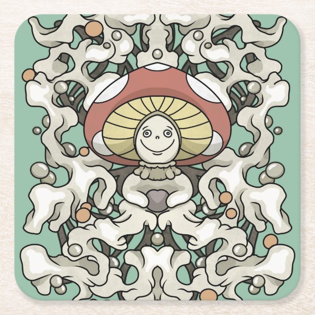 Dessous-de-verre Carré En Papier Champagne (Devant)