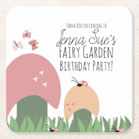 Champignons du jardin de fées Ladybugs Papillons