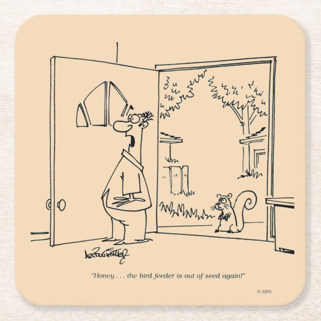 Dessous-de-verre Carré En Papier Chargeur d'oiseaux vide 2 (Devant)