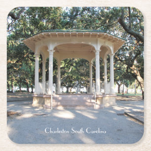 Dessous-de-verre Carré En Papier Charleston Caroline du Sud, Gazebo, Batterie