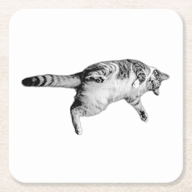 Dessous-de-verre Carré En Papier Charme à rayures pour la table (Devant)