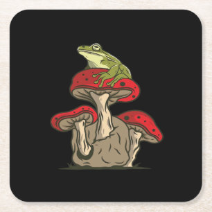 Dessous-de-verre Carré En Papier Charme Rétro Classique Cottagecore Grenouille Cham