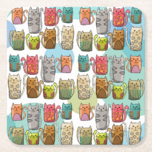 Dessous-de-verre Carré En Papier Chat!