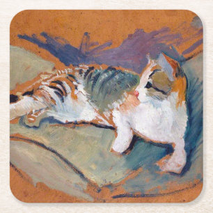 Dessous-de-verre Carré En Papier Chat, août Macke Carré Dessous de verre papier