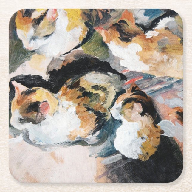 Dessous-de-verre Carré En Papier Chat, August Macke (Devant)