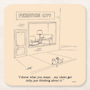 Dessous-de-verre Carré En Papier Chats Clawing Meubles