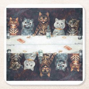 Dessous-de-verre Carré En Papier chats de Louis Wain 