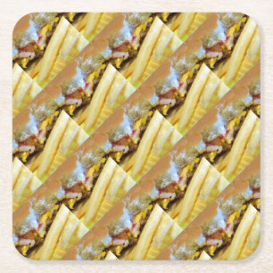 Dessous-de-verre Carré En Papier Cheeseburger et Fries