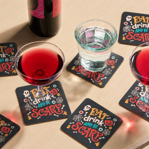 Dessous-de-verre Carré En Papier Chemise graphique Halloween Groovy Spooky Season
