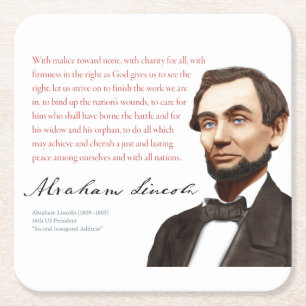 Dessous-de-verre Carré En Papier Chemise Lincoln Abraham #32 Avec Malice Vers Aucun