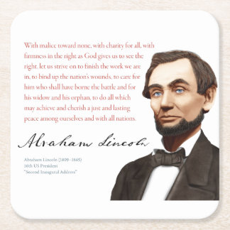Dessous-de-verre Carré En Papier Chemise Lincoln Abraham #32 Avec Malice Vers Aucun