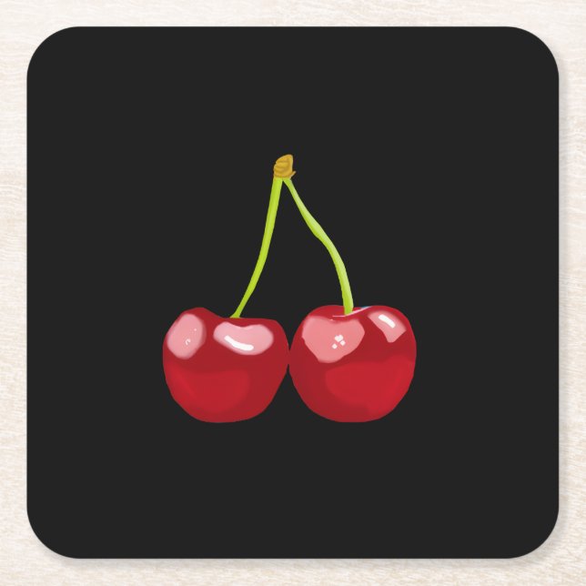 Dessous-de-verre Carré En Papier cherries (Devant)