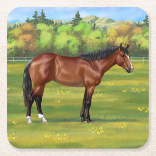 Dessous-de-verre Carré En Papier Cheval Brown Bay Quarter