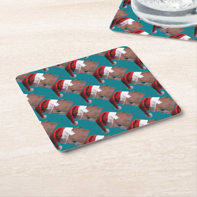 Dessous-de-verre Carré En Papier Cheval de Noël (Incliné)