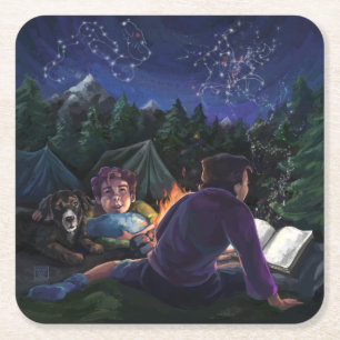 Dessous-de-verre Carré En Papier Chevaliers d'été