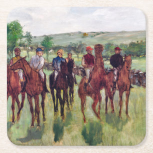 Dessous-de-verre Carré En Papier Chevaux de course, Edgar Degas