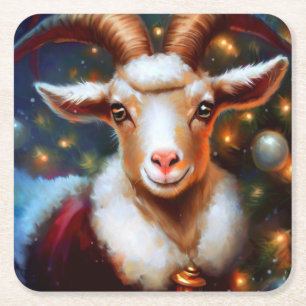 Dessous-de-verre Carré En Papier Chèvre de Noël 4
