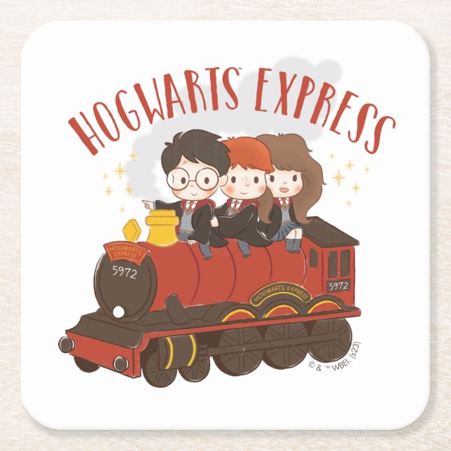 Dessous-de-verre Carré En Papier Chibi HOGWARTS EXPRESS™ Ride (Devant)