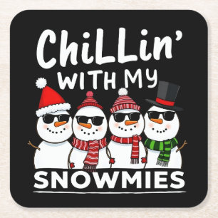 Dessous-de-verre Carré En Papier Chillin' With My Snowmies Funky Snowman Christmas