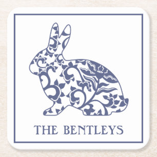 Dessous-de-verre Carré En Papier Chinoiserie Bunny Rabbit Dessous de verre en papie