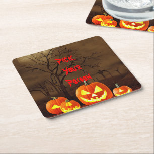 Dessous-de-verre Carré En Papier Choisissez Votre Poison Halloween Carré du Cimetiè