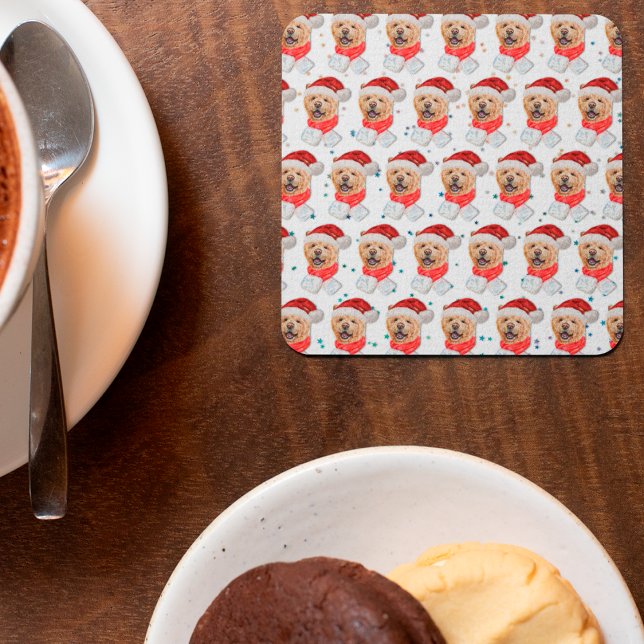 Dessous-de-verre Carré En Papier Chow Chow Chow Motif de Noël (Créateur téléchargé)