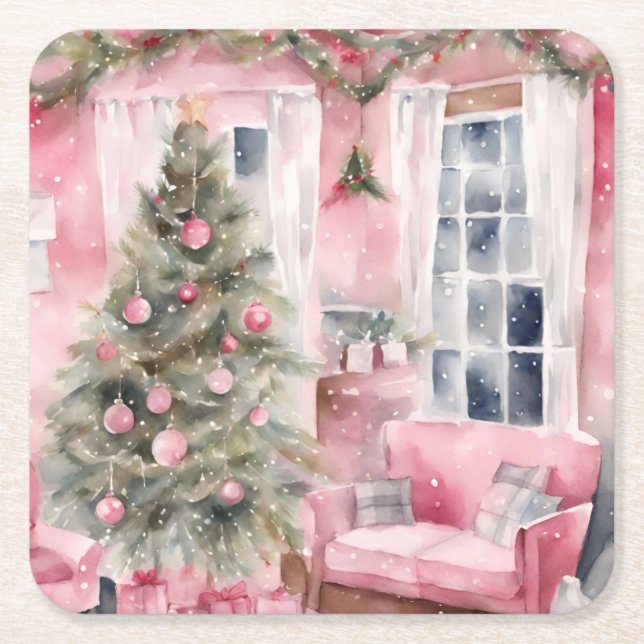 Dessous-de-verre Carré En Papier Christmas  (Devant)