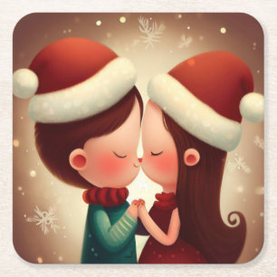 Dessous-de-verre Carré En Papier Christmas Love 2
