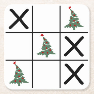 Dessous-de-verre Carré En Papier Christmas Tic Tac Toe