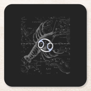 Dessous-de-verre Carré En Papier Chrome comme Cancer Zodiac Connexion Hevelius
