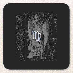 Dessous-de-verre Carré En Papier Chrome comme Virgo Zodiac Connexion Hevelius en no