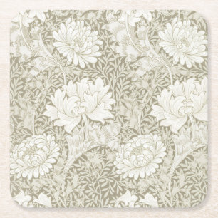 Dessous-de-verre Carré En Papier Chrysanthemum Ivory, William Morris