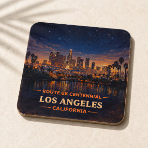 Dessous-de-verre Carré En Papier Ciel étoilé de Californie vintage au crépuscule