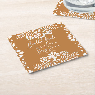 Dessous-de-verre Carré En Papier Cielito lindo terracotta baby shower mexicain en f