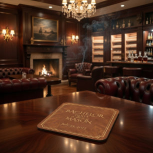 Dessous-de-verre Carré En Papier Cigar Bar Thème Bachelor Party